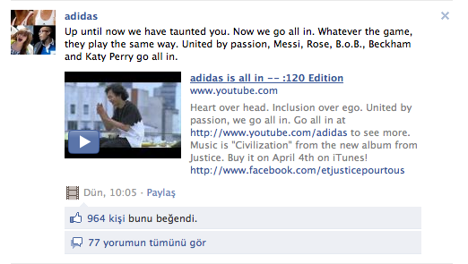 Adidas is all in Facebook